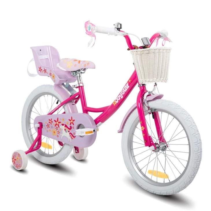 JOYSTAR Kids Bike For Girls Ages 2-9 Years Old,12 14 16 18 Inch Kids Bike With Training Wheels Doll Seat Streamers