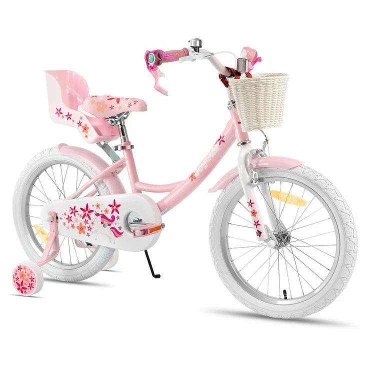 JOYSTAR Kids Bike For Girls Ages 2-9 Years Old,12 14 16 18 Inch Kids Bike With Training Wheels Doll Seat Streamers