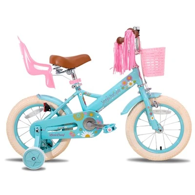 Joykie Pink White Children pyörä 12/14/16 tuuman tyttöjen pyörä 3–8 -vuotiaille tyttöille stabilisaattoreilla